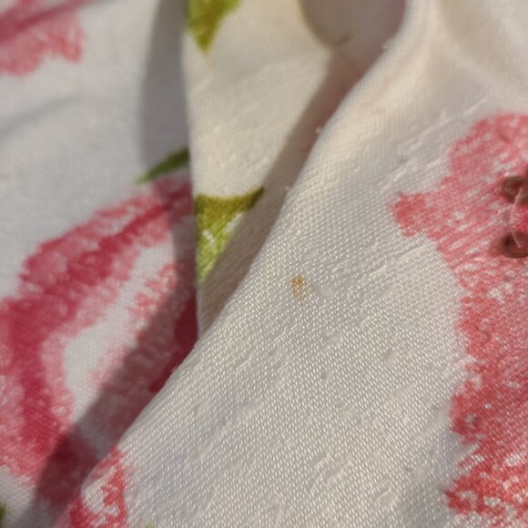 Beautiful Emma Domb VTG 1950s Dress White Pink Floral Sequins Tulle Lace SZ 13 - Picture 15 of 16